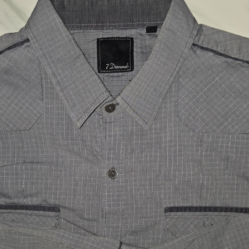 7 Diamonds Charcoal Button Down Shirt